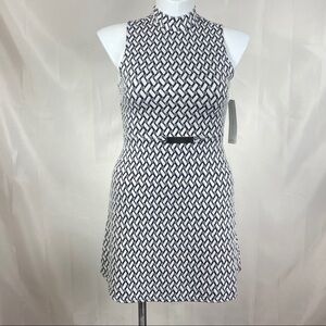 Almost Famous Geometric Print Halter Dress